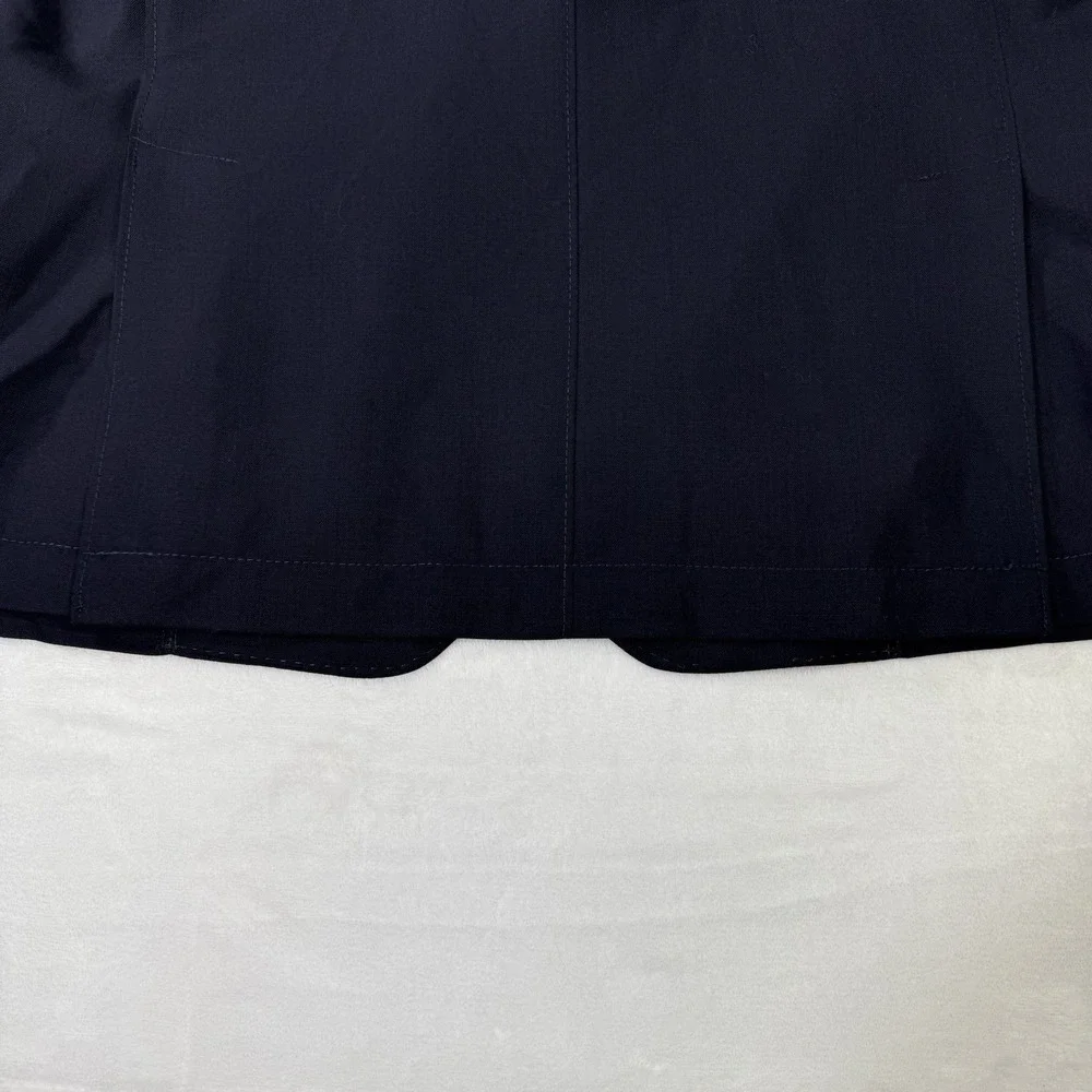 Q by Flynt Blazer Mens 44R Navy Journey 100% Wool Double Vented‎ Striped Lined